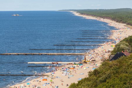 Téléchargez les photos : Vue de la plage de Niechorze en Pologne vers août 2021 à Niechorze. - en image libre de droit