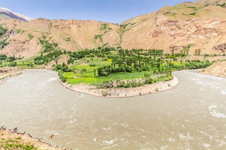 Photo for Beautiful view of the Pamir, Afghanistan and Panj River along the Wachan Corridor - Royalty Free Image