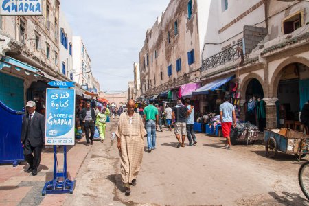Foto de ESSAOUIRA, MARRUECOS - CIRCA SEPTIEMBRE DE 2014: Ciudad de Essaouira alrededor de septiembre de 2014 en Essaouira. - Imagen libre de derechos