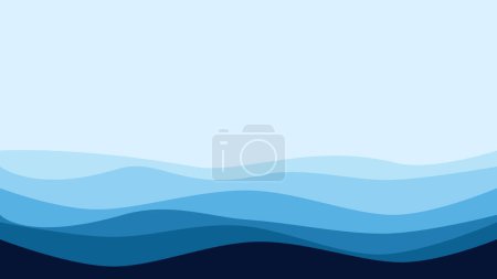Téléchargez les photos : La mer. Illustration vectorielle de bannière de fond de lignes de vague d'eau bleue - en image libre de droit