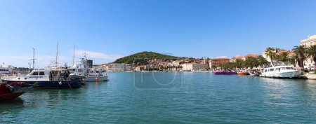 Photo for Capturing the Tranquility: A picturesque scene of sailboats, harbor, and river views in the stunning coastal city of Split, Croatia. - Royalty Free Image