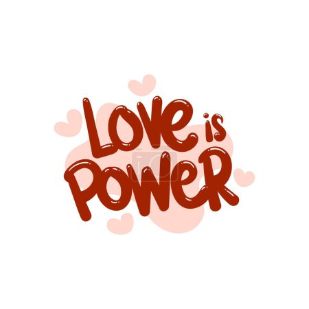 Illustration for Love is power people quote typography flat design illustration - Royalty Free Image