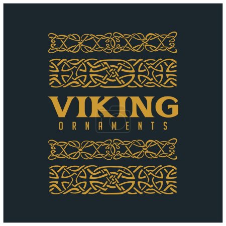Téléchargez les illustrations : Vintage viking ligne art ornement vectoriel illustrations pour votre travail logo, t-shirt de marchandises, autocollants et dessins d'étiquettes, affiche, cartes de vœux publicité entreprise ou marques - en licence libre de droit