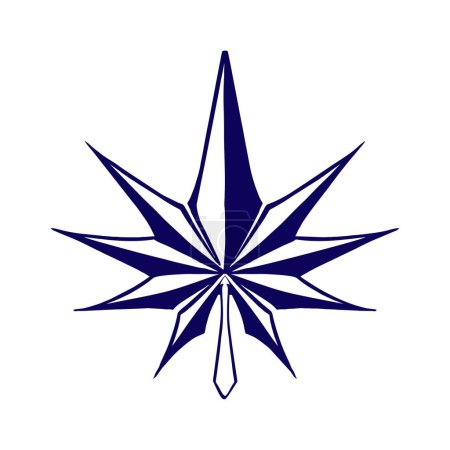 Ilustración de Lujo diamante marihuana hoja logo mascota esquema vector ilustraciones para su trabajo logotipo, mercancía camiseta, pegatinas y diseños de etiquetas, póster, tarjetas de felicitación publicidad empresa de negocios o marcas - Imagen libre de derechos