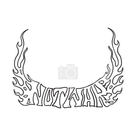 Illustration for Flaming not war lettering word illustrations silhouette vector illustrations for your work logo, merchandise t-shirt, stickers and label designs, poster, greeting cards advertising business company or brands - Royalty Free Image