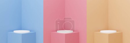 Photo for Abstract 3D podium. Minimal scene for product display presentation. 3d render illustation. - Royalty Free Image