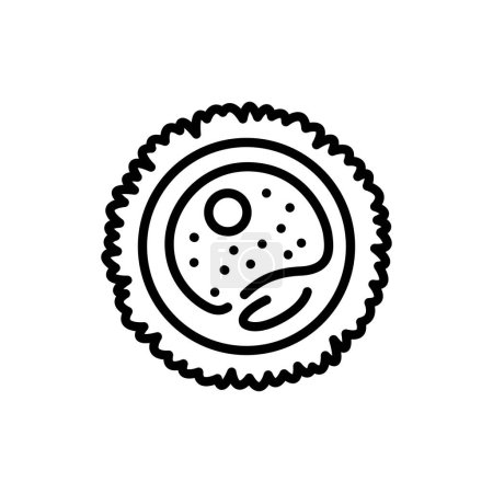 Ilustración de Icono de línea negra de celda de huevo. Fertilización. - Imagen libre de derechos