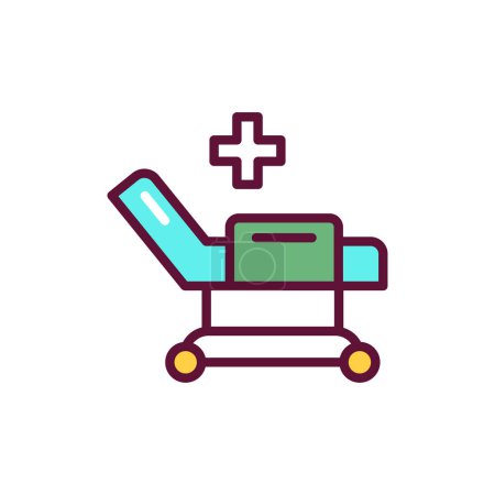 Ilustración de Icono de línea de color del hospital. Elemento vectorial aislado. Esquema pictograma para la página web, aplicación móvil, promo - Imagen libre de derechos