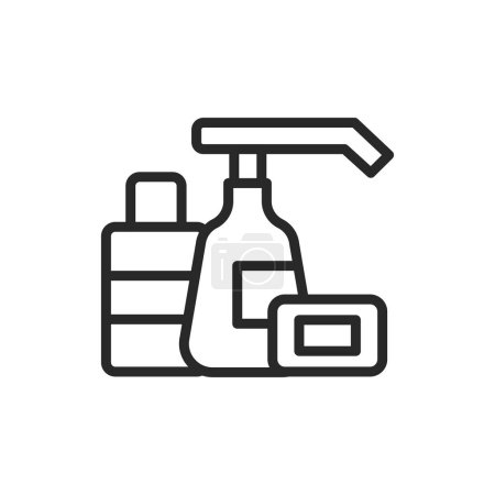 Illustration for Antiseptic products color line icon. Isolated vector element. - Royalty Free Image