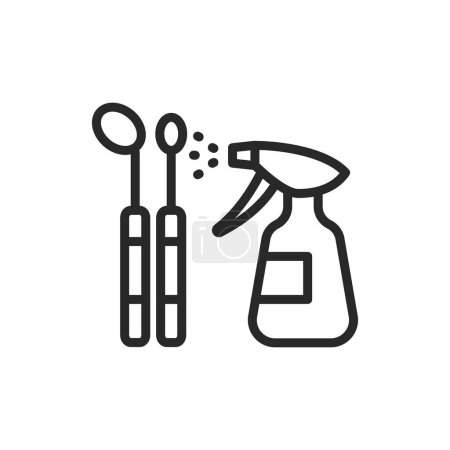 Illustration for Disinfection instruments color line icon. Isolated vector element. - Royalty Free Image