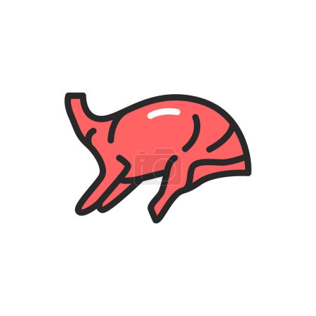 Illustration for Lamb carcass color line icon. Pictogram for web page, mobile app, promo. Editable stroke. - Royalty Free Image