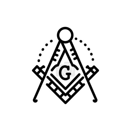 Ilustración de Icono de línea de símbolo de lodge masónico. Elemento vectorial aislado. - Imagen libre de derechos