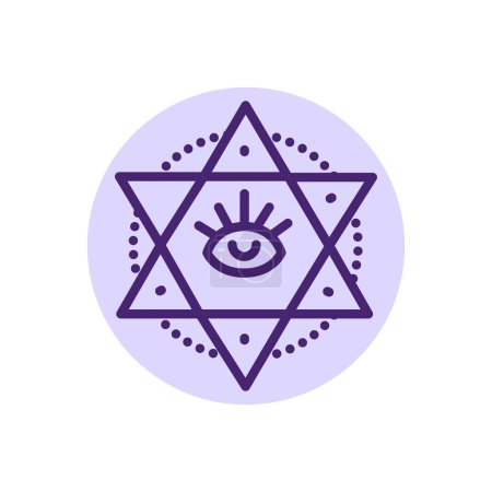 Illustration for Spiritualism line icon. Isolated vector element. - Royalty Free Image
