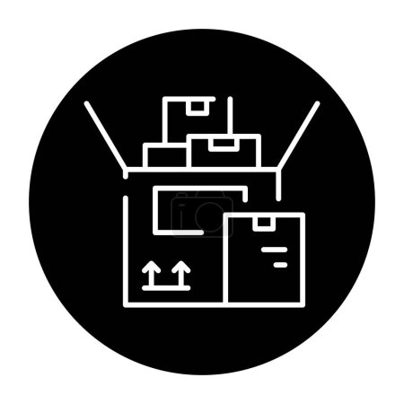 Illustration for Stockpile olor line icon. Pictogram for web page. - Royalty Free Image