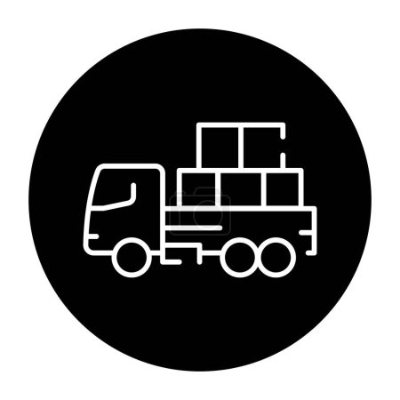 Illustration for Cargo truck with goods olor line icon. Pictogram for web page. - Royalty Free Image