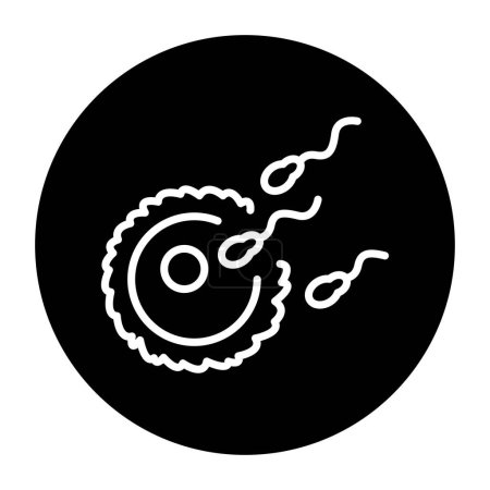 Ilustración de Icono de línea negra de fertilización ovárica. Fertilización. Pictograma para página web - Imagen libre de derechos