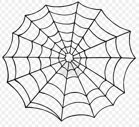 Halloween-Party Hintergrund mit Spinnennetzen isoliert PNG oder transparente Textur, Leerraum für Text, Elementvorlage für Poster, Broschüren, Online-Werbung, Vektorillustration 
