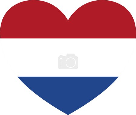 Ilustración de Bandera holandesa en forma de corazón aislada sobre fondo transparente - Imagen libre de derechos