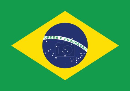 Ilustración de Ilustración de la bandera de Brasil, fondo texturizado, Símbolos de Brasil - Imagen libre de derechos