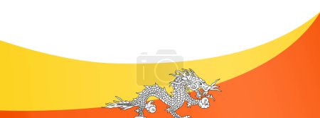 Illustration for Bhutan   flag wave  isolated  on png or transparent background,Symbol Bhutan,template for banner,card,advertising ,promote,and business matching country poster, vector illustration - Royalty Free Image