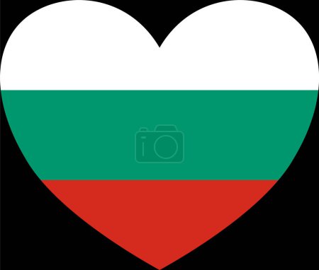 Illustration for Bulgaria flag in heart shape isolated  on  transparent  background - Royalty Free Image