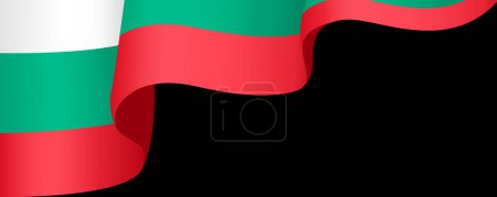 Illustration for Bulgaria flag wave  isolated  on png or transparent background - Royalty Free Image