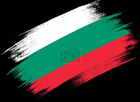 Illustration for Bulgaria flag with brush paint textured isolated  on png or transparent background - Royalty Free Image