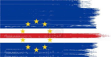Ilustración de Bandera de Cabo Verde con pintura al pincel texturizada aislada sobre fondo png o transparente - Imagen libre de derechos