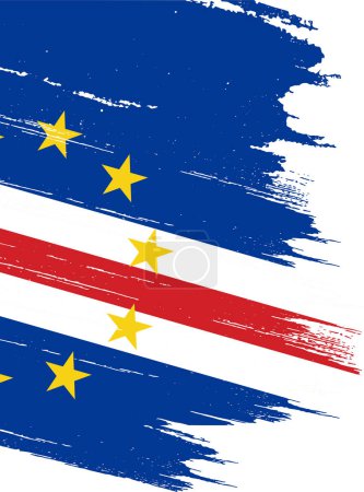 Ilustración de Bandera de Cabo Verde con pintura al pincel texturizada aislada sobre fondo png o transparente - Imagen libre de derechos