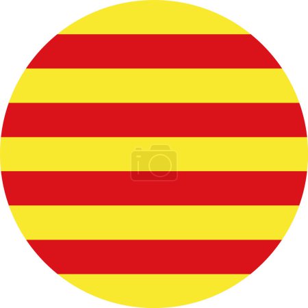 Bouton drapeau Catalogne sur fond blanc
