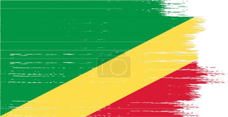 Illustration for Republic of the Congo flag with brush paint textured isolated  on png or transparent background - Royalty Free Image