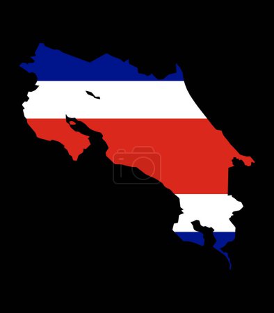 Ilustración de Costa Rica flag on map on transparent  background - Imagen libre de derechos