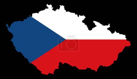 Illustration for Czech Republic flag on map on transparent  background - Royalty Free Image