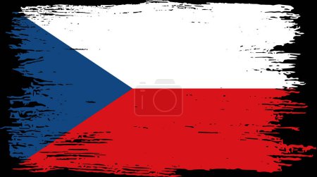 Ilustración de Bandera de República Checa con pintura al pincel texturizada aislada en png - Imagen libre de derechos