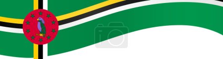 Onda bandera Dominica aislada sobre fondo png o transparente