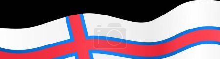 Ilustración de Onda de bandera de las Islas Feroe aislada sobre fondo png o transparente - Imagen libre de derechos
