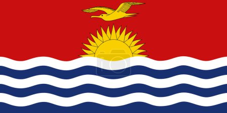 Ilustración de Onda bandera Kiribati aislada sobre fondo png o transparente - Imagen libre de derechos