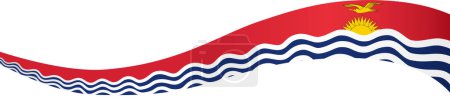 Ilustración de Onda bandera Kiribati aislada sobre fondo png o transparente - Imagen libre de derechos