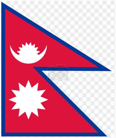 Nepal Flagge offiziell isoliert auf png oder transparentem Hintergrund. Vektorillustration.