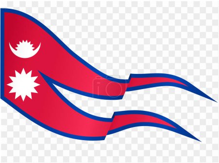 Die Flagge Nepals weht isoliert auf png oder transparentem Hintergrund. Vektorillustration.