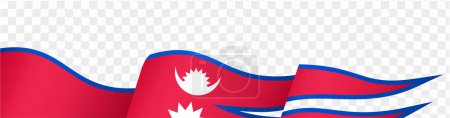 Die Flagge Nepals weht isoliert auf png oder transparentem Hintergrund. Vektorillustration.