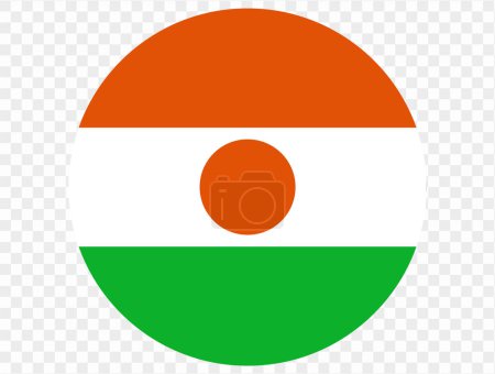 Niger flag button on png or transparent background. vector illustration. 