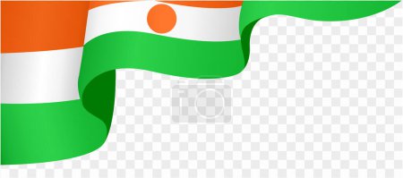 Niger flag wave isolated on png or transparent background. vector illustration.