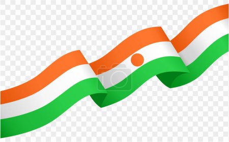 Niger flag wave isolated on png or transparent background. vector illustration.