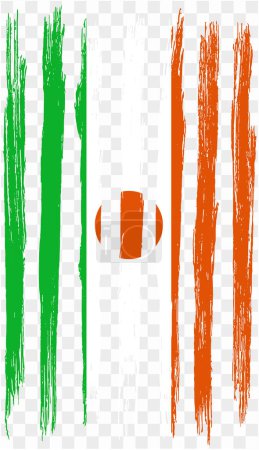 Niger flag with brush paint textured isolated  on png or transparent background. vector illustration 