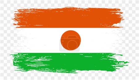 Niger flag with brush paint textured isolated  on png or transparent background. vector illustration 