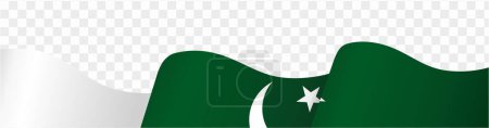 Pakistan flag wave isolated on png or transparent background. vector illustration.
