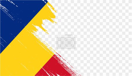Rumänien Pinselfarbe strukturiert isoliert auf PNG oder transparentem Hintergrund. Vektorillustration
