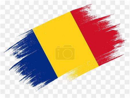 Romania brush paint textured isolated  on png or transparent background. vector illustration