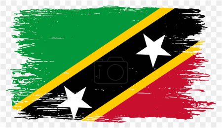 Saint Kitts und Nevis Flaggenpinsel Farbe strukturiert isoliert auf PNG oder transparentem Hintergrund. Vektorillustration